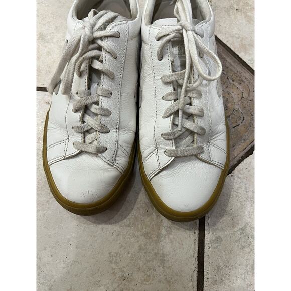 Veja White Campo Sneakers Lace Up Leather Upper Gum Rubber Soles Sz 10 Mens main image 4